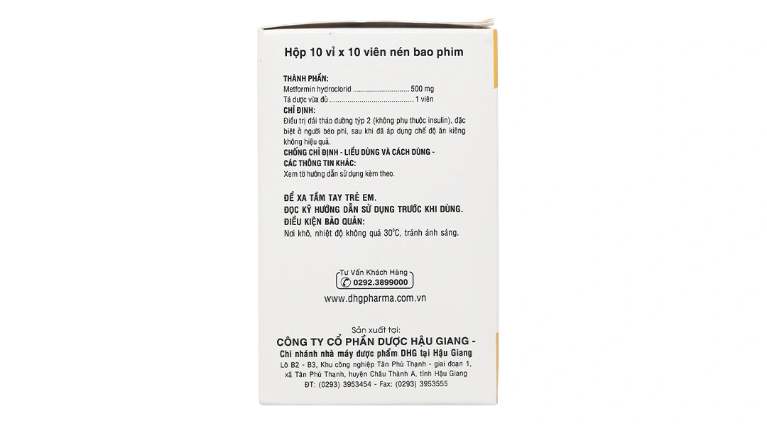 Glumeform 500 trị đái tháo đường tuýp 2 (10 vỉ x 10 viên) - 2
