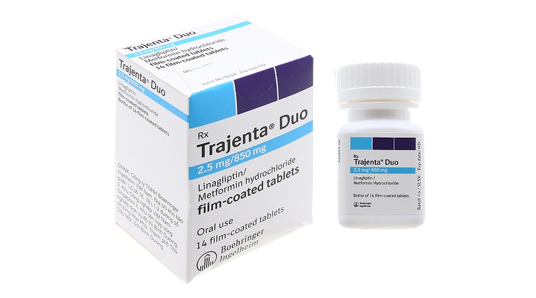 Trajenta Duo 2.5mg/850mg trị đái tháo đường lọ 14 viên - 