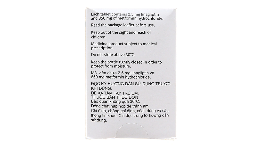 Trajenta Duo 2.5mg/850mg trị đái tháo đường lọ 14 viên - 1