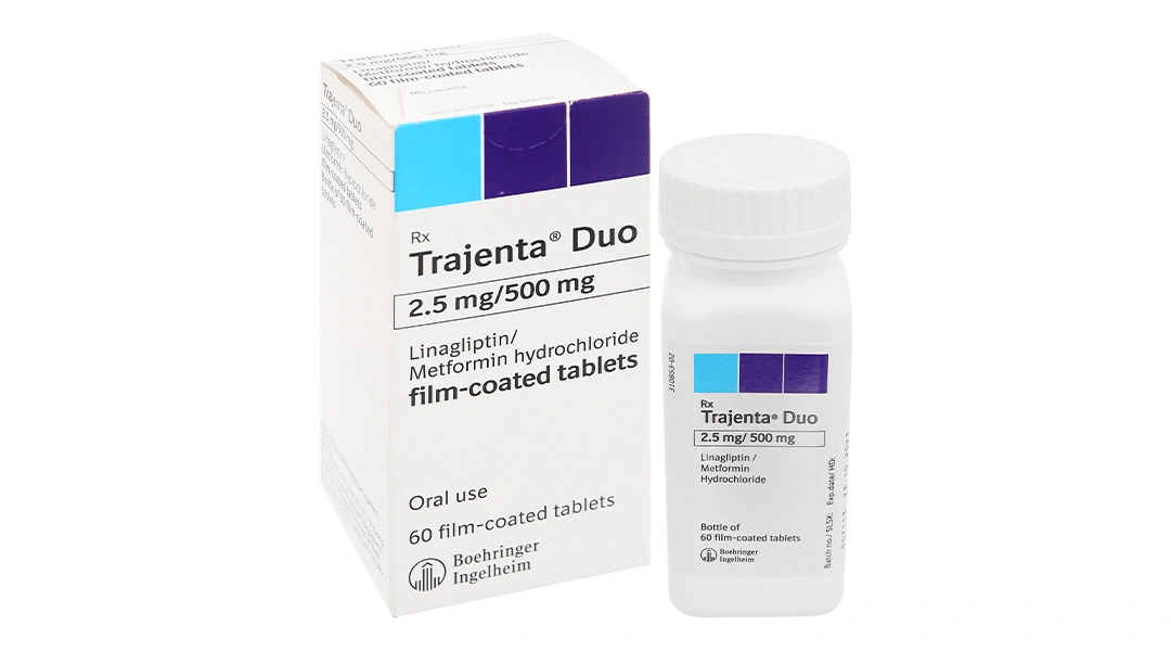 Trajenta Duo 2.5mg/500mg trị đái tháo đường tuýp II lọ 60 viên - 