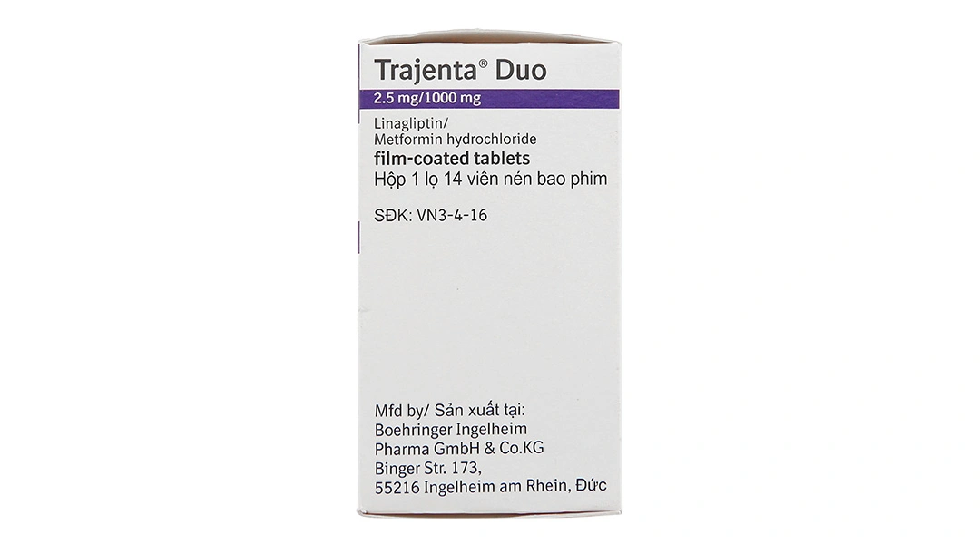 Trajenta Duo 2.5mg/1000mg trị đái tháo đường tuýp 2 lọ 14 viên - 2