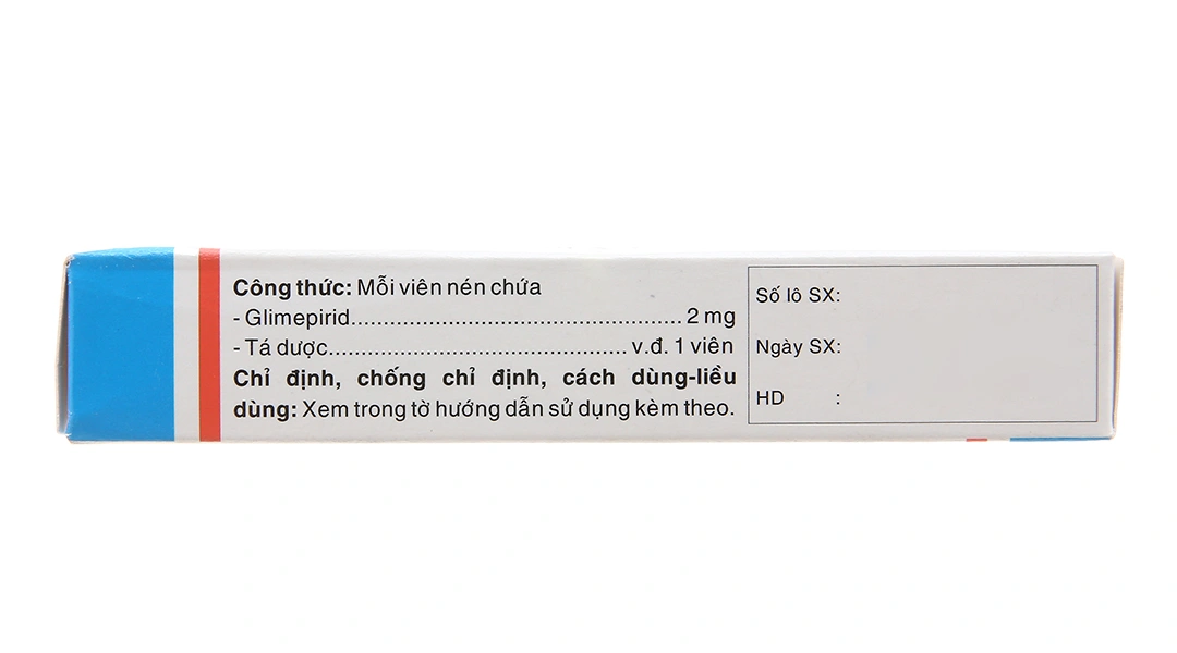Glimepiride TV.Pharm 2mg trị đái tháo đường tuýp 2 (3 vỉ x 10 viên) - 3