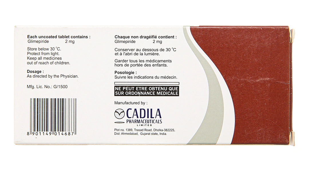 Cadglim 2 trị tiểu đường tuýp 2 không phụ thuộc insulin (3 vỉ x 10 viên) - 1