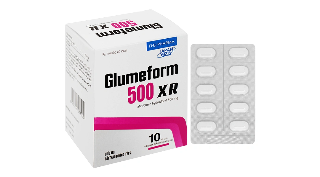 Glumeform 500 XR trị đái tháo đường (10 vỉ x 10 viên) - 
