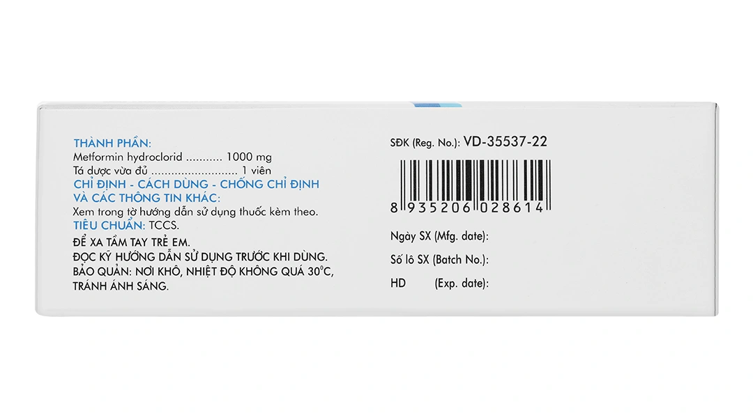Glumeform 1000 XR trị đái tháo đường (3 vỉ x 10 viên) - 3