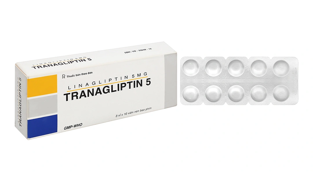 Tranagliptin 5 trị đái tháo đường tuýp 2 (3 vỉ x 10 viên) - 