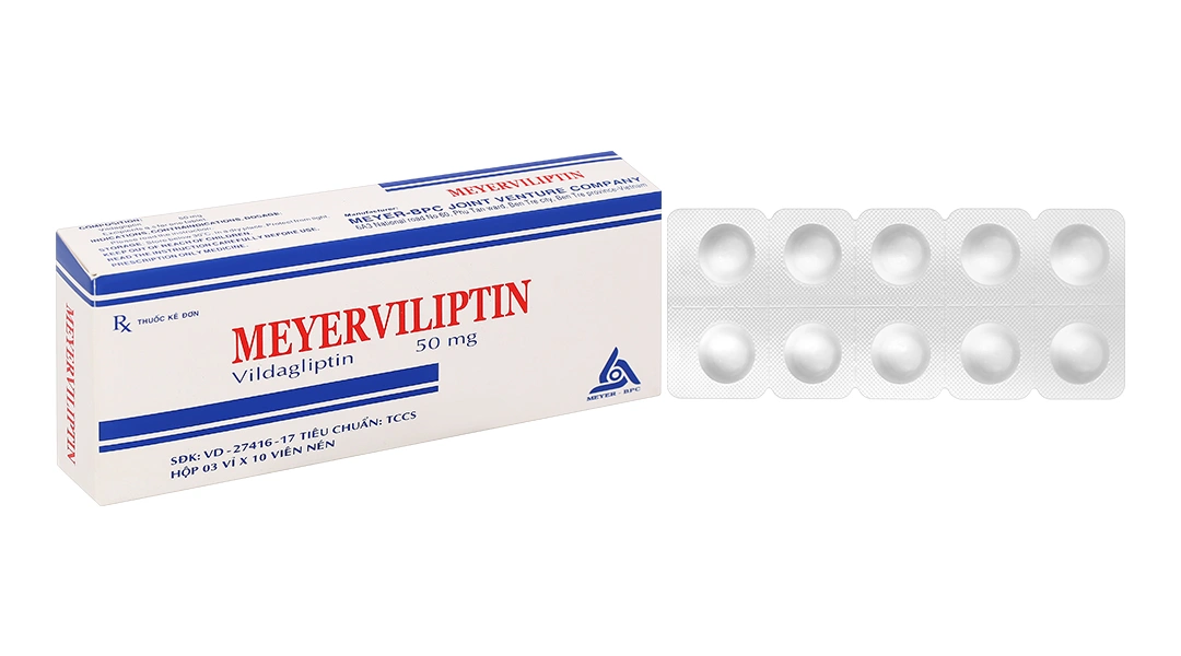 Meyerviliptin 50mg trị đái tháo đường tuýp 2 (3 vỉ x 10 viên) - 