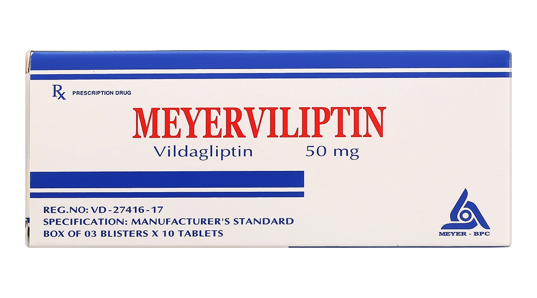 Meyerviliptin 50mg trị đái tháo đường tuýp 2 (3 vỉ x 10 viên) - 1