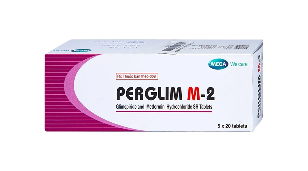 Perglim M-2 trị tiểu đường type 2 (5 vỉ x 20 viên) - 