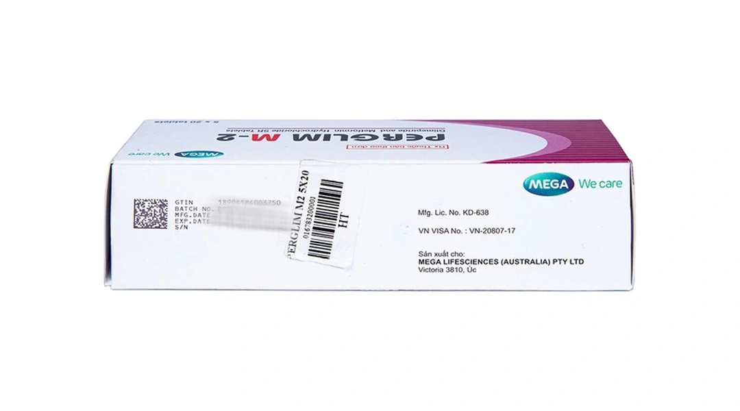 Perglim M-2 trị tiểu đường type 2 (5 vỉ x 20 viên) - 3