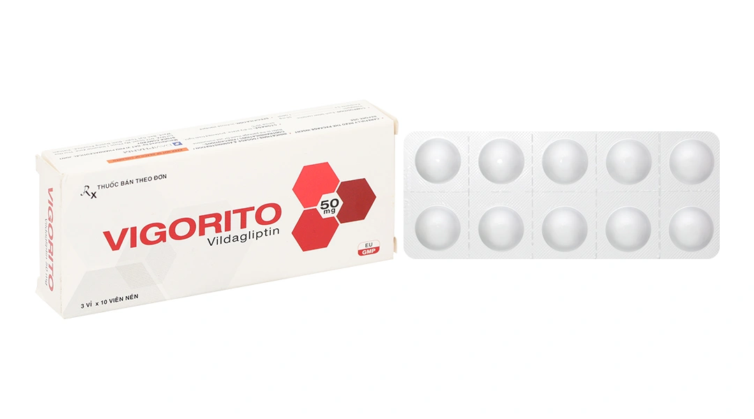 Vigorito 50mg trị đái tháo đường tuýp 2 (3 vỉ x 10 viên) - 