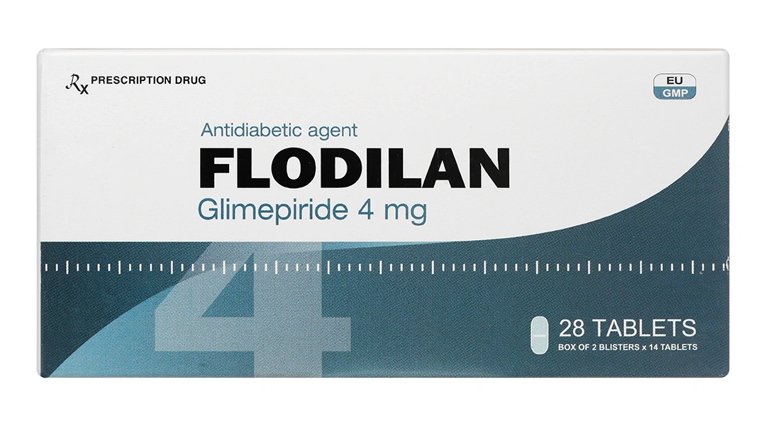 Flodilan 4mg thuốc trị đái tháo đường tuýp 2 (2 vỉ x 14 viên) - 1