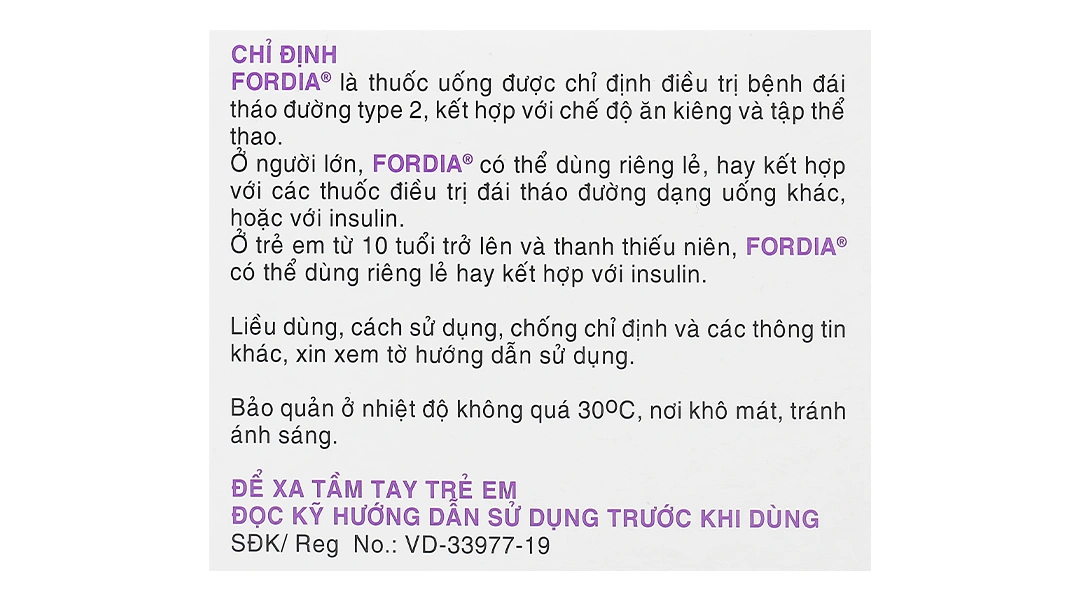 Fordia 850mg trị đái tháo đường type 2 kết hợp ăn kiêng và thể thao (10 vỉ x 10 viên) - 4