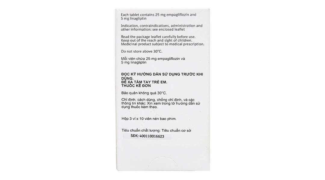 Glyxambi 25mg/5mg trị đái tháo đường tuýp 2 (3 vỉ x 10 viên) - 1