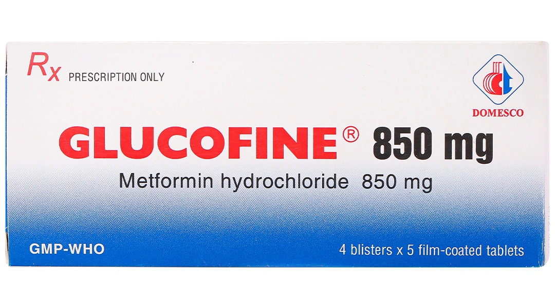Glucofine 850mg điều trị đái tháo đường tuýp 2 (4 vỉ x 5 viên) - 1