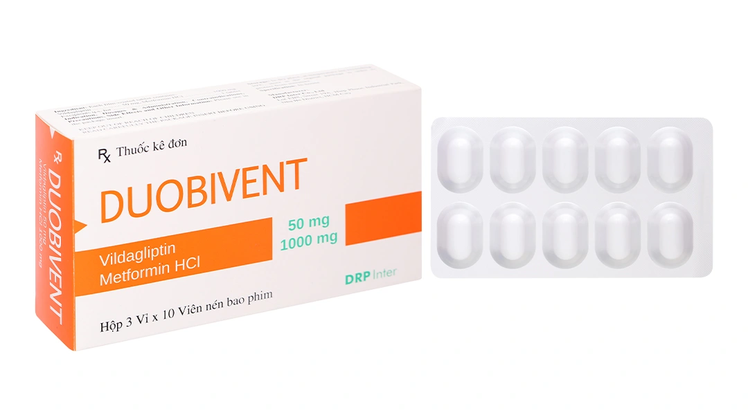 Duobivent trị đái tháo đường tuýp 2 (3 vỉ x 10 viên) - 