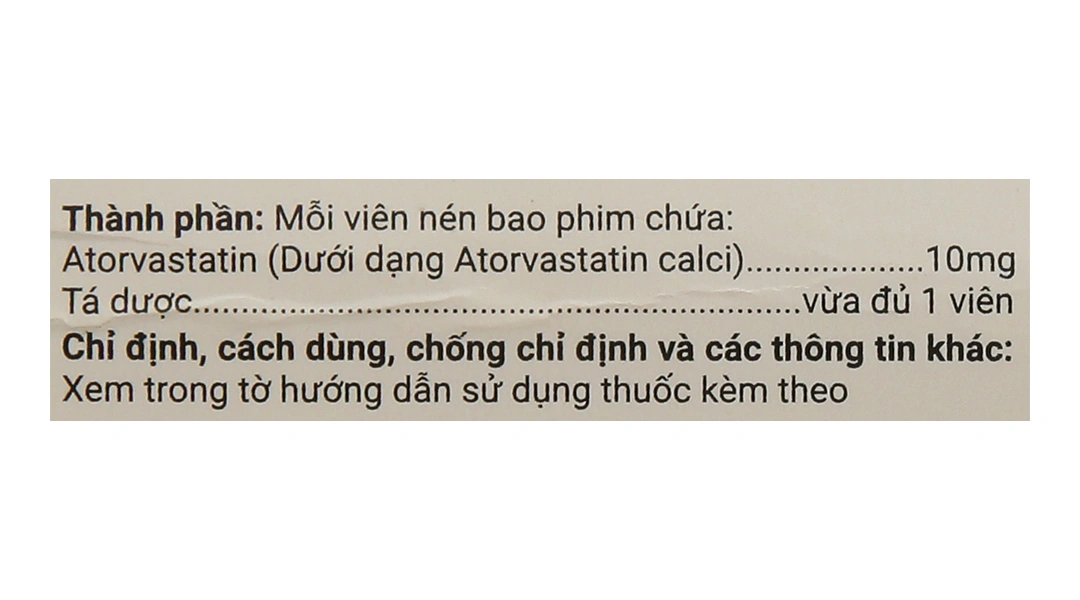 Atorvastatin TV.Pharm 10mg giảm sự tăng cholesterol toàn phần (3 vỉ x 10 viên) - 5