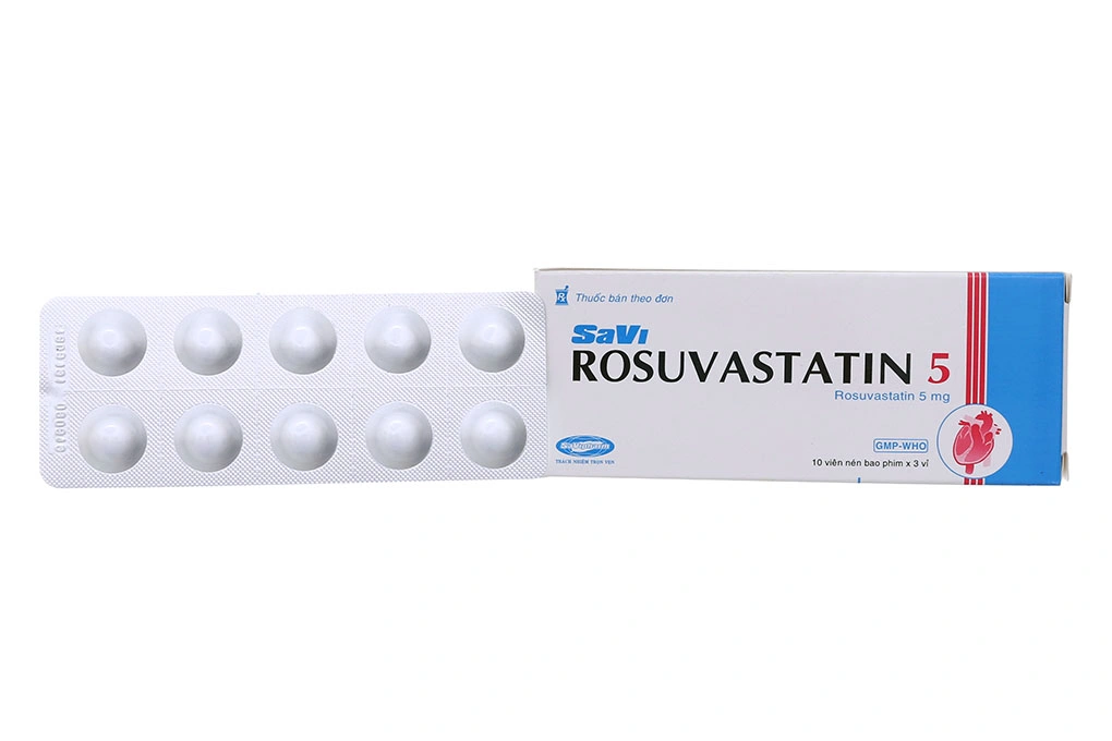 SaVi Rosuvastatin 5 trị rối loạn lipid máu (3 vỉ x 10 viên) - 