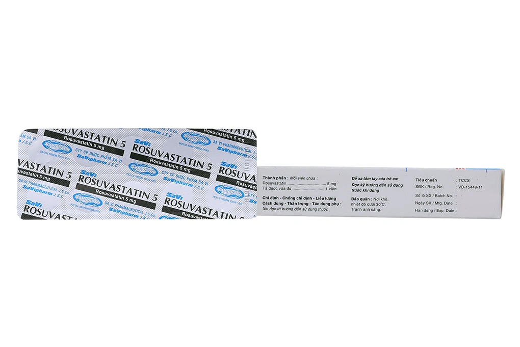 SaVi Rosuvastatin 5 trị rối loạn lipid máu (3 vỉ x 10 viên) - 1