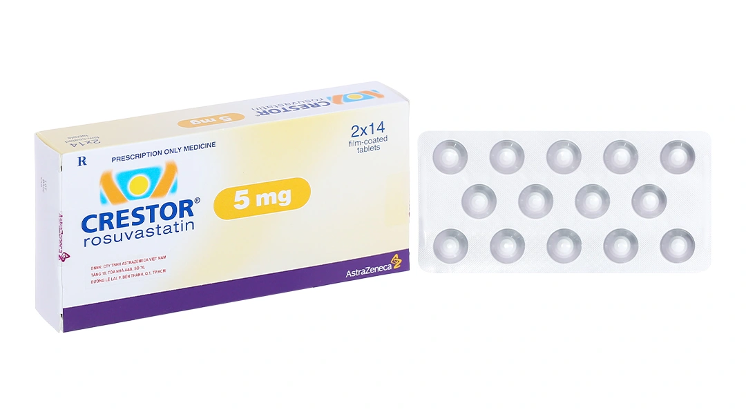 Crestor 5mg trị rối loạn mỡ máu (2 vỉ x 14 viên) - 