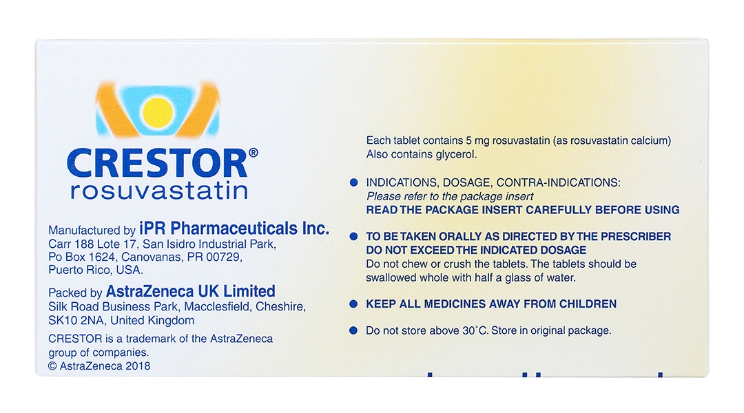 Crestor 5mg trị rối loạn mỡ máu (2 vỉ x 14 viên) - 1