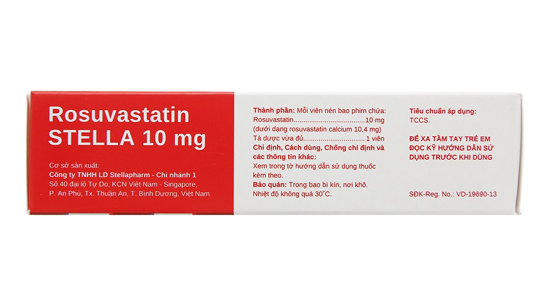 Rosuvastatin Stella 10mg trị rối loạn mỡ máu (3 vỉ x 10 viên) - 3