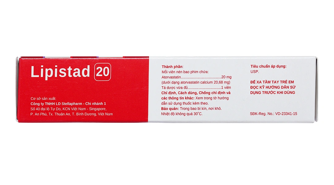 Lipistad 20 trị rối loạn mỡ máu (3 vỉ x 10 viên) - 2
