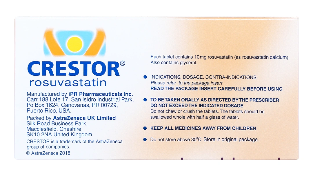 Crestor 10mg trị rối loạn mỡ máu (2 vỉ x 14 viên) - 1