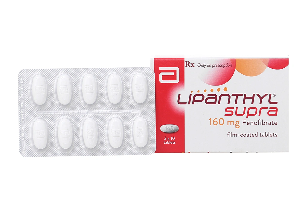 Lipanthyl Supra 160mg trị rối loạn mỡ máu (3 vỉ x 10 viên) - 