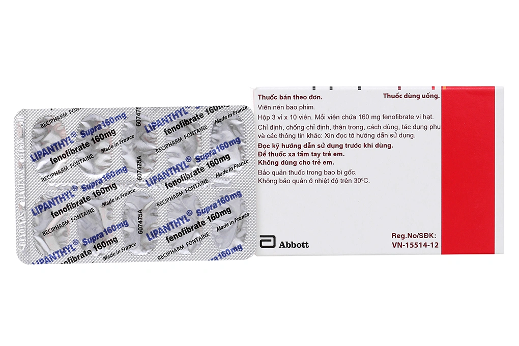 Lipanthyl Supra 160mg trị rối loạn mỡ máu (3 vỉ x 10 viên) - 1