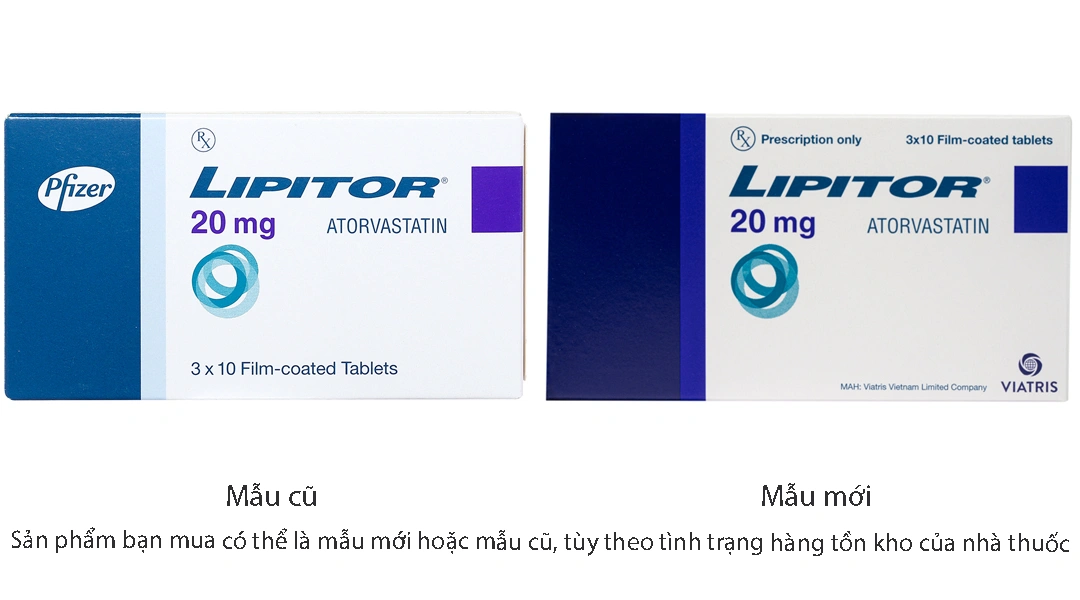 Lipitor 20mg trị rối loạn mỡ máu (3 vỉ x 10 viên) - 