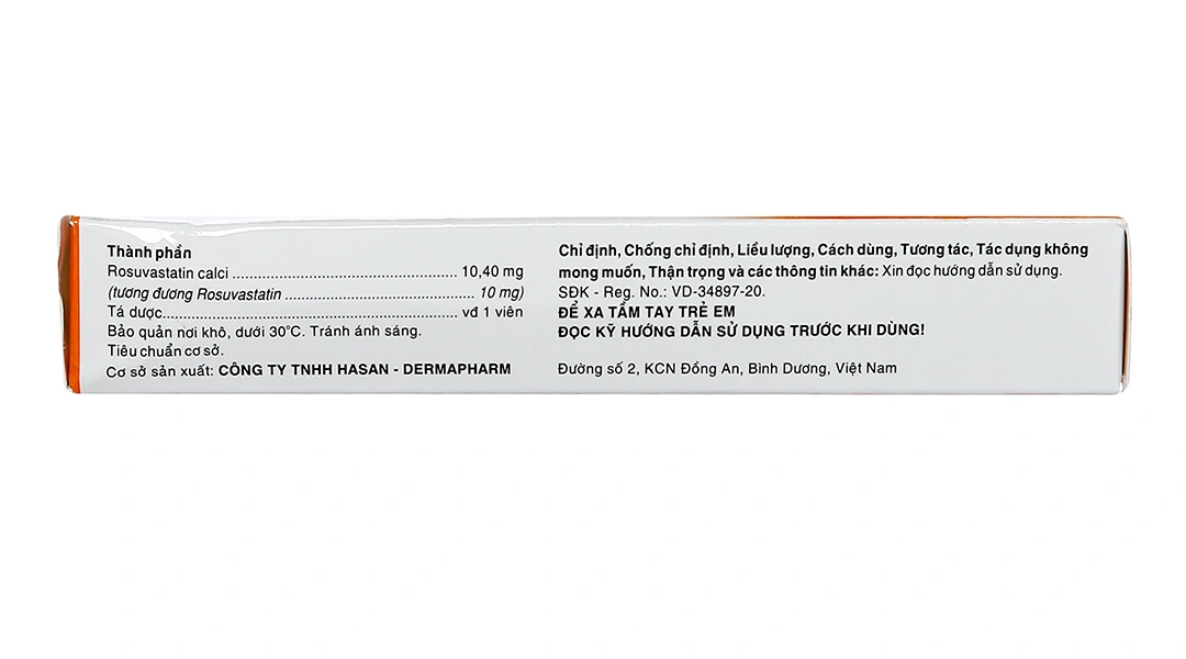 Rosuvas Hasan 10 trị rối loạn mỡ máu (2 vỉ x 14 viên) - 2