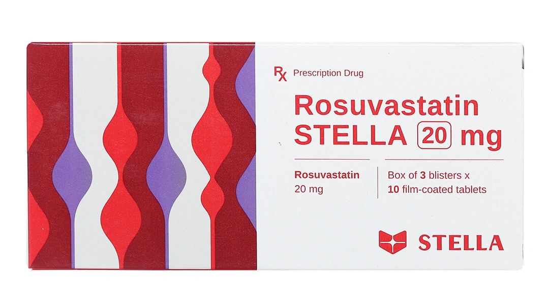 Rosuvastatin Stella 20mg trị rối loạn mỡ máu (3 vỉ x 10 viên) - 1