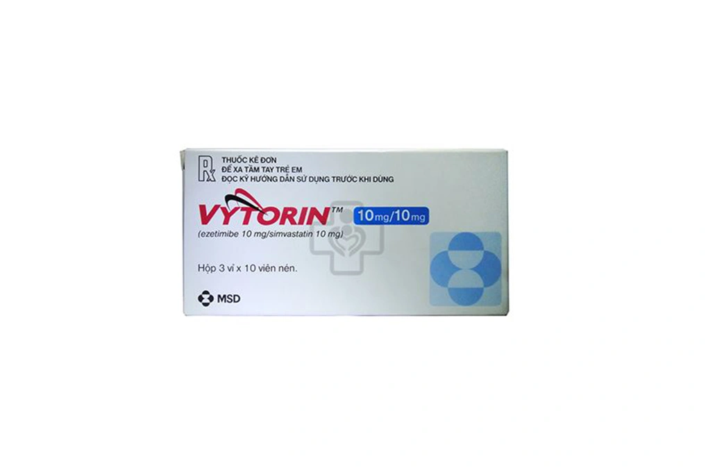Vytorin 10mg/10mg trị rối loạn lipid máu (3 vỉ x 10 viên) - 
