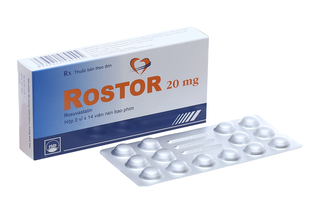 Rostor 20mg trị tăng mỡ máu (2 vỉ x 14 viên) - 