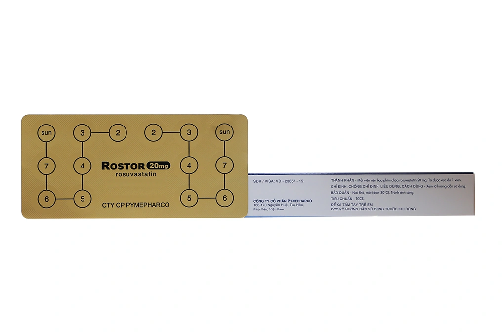 Rostor 20mg trị tăng mỡ máu (2 vỉ x 14 viên) - 2