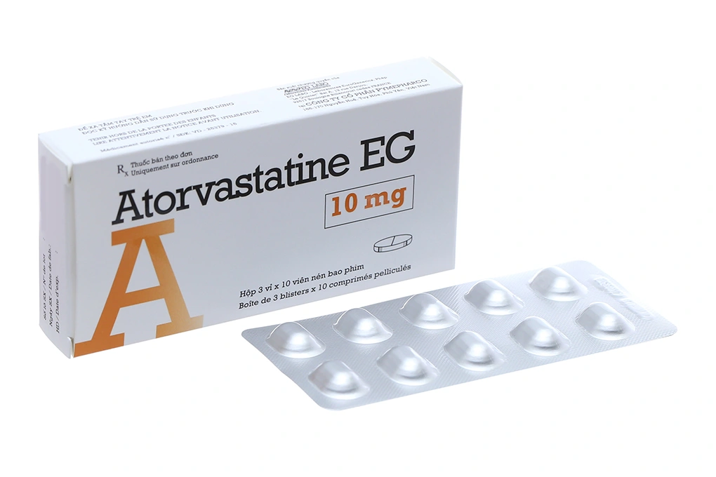 Atorvastatine EG 10mg trị rối loạn lipid máu (3 vỉ x 10 viên) - 