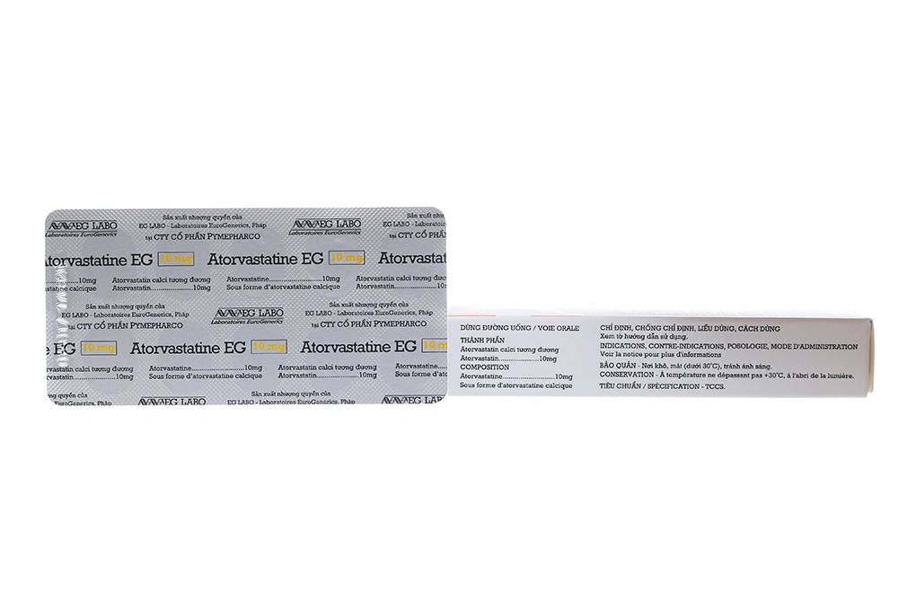 Atorvastatine EG 10mg trị rối loạn lipid máu (3 vỉ x 10 viên) - 2