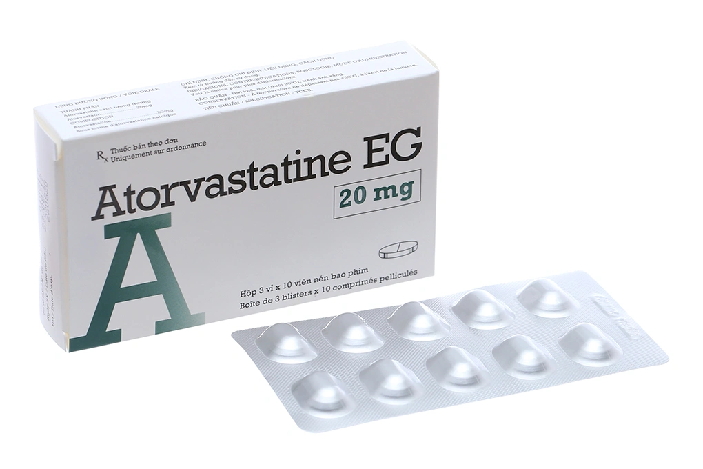 Atorvastatine EG 20mg trị rối loạn lipid máu (3 vỉ x 10 viên) - 