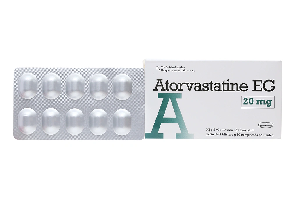 Atorvastatine EG 20mg trị rối loạn lipid máu (3 vỉ x 10 viên) - 1