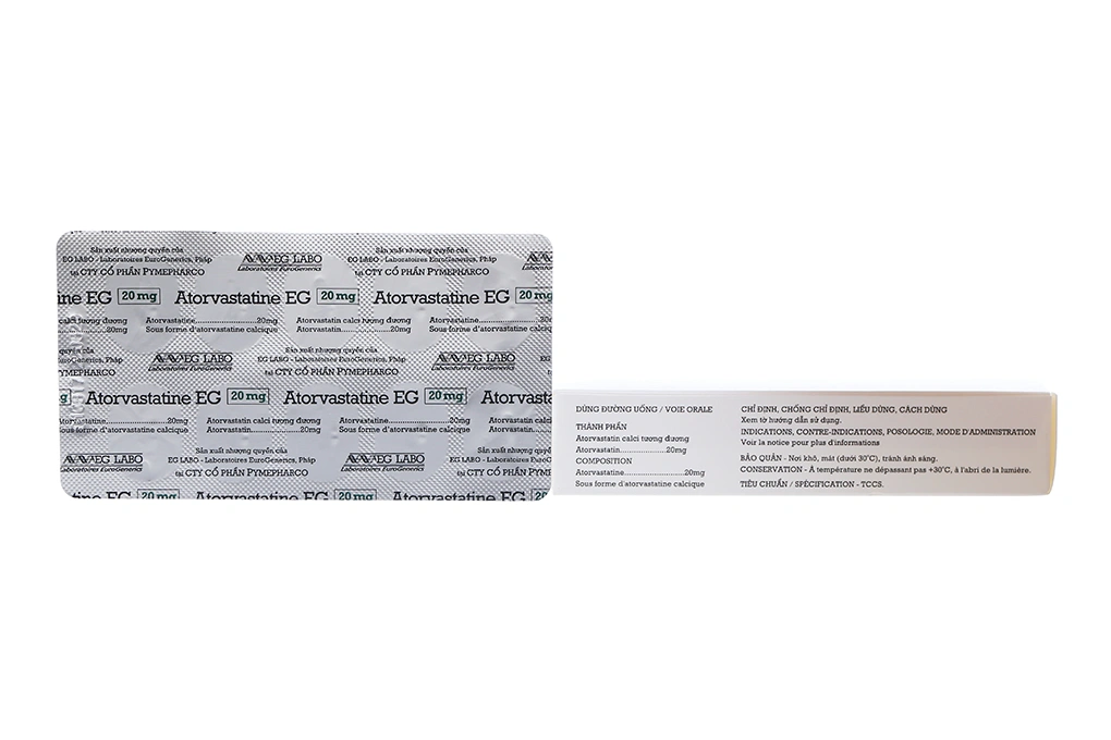 Atorvastatine EG 20mg trị rối loạn lipid máu (3 vỉ x 10 viên) - 2