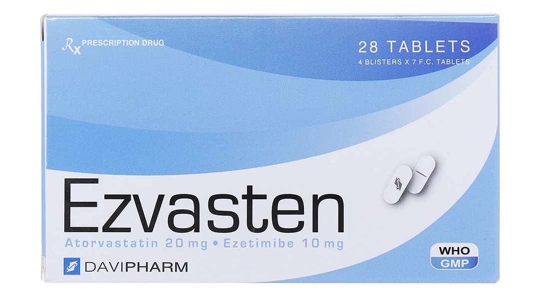 Ezvasten 20/10mg trị tăng mỡ máu (4 vỉ x 7 viên) - 4