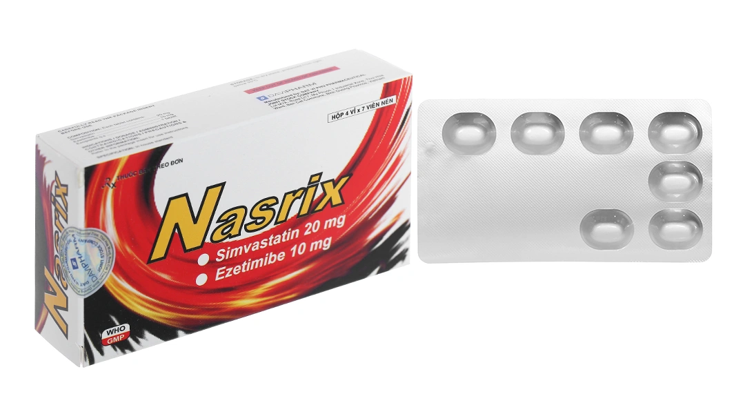 Nasrix điều trị rối loạn mỡ máu (4 vỉ x 7 viên) - 