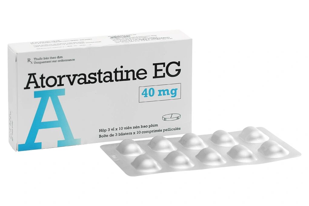 Atorvastatine EG 40mg trị rối loạn lipid máu (3 vỉ x 10 viên) - 