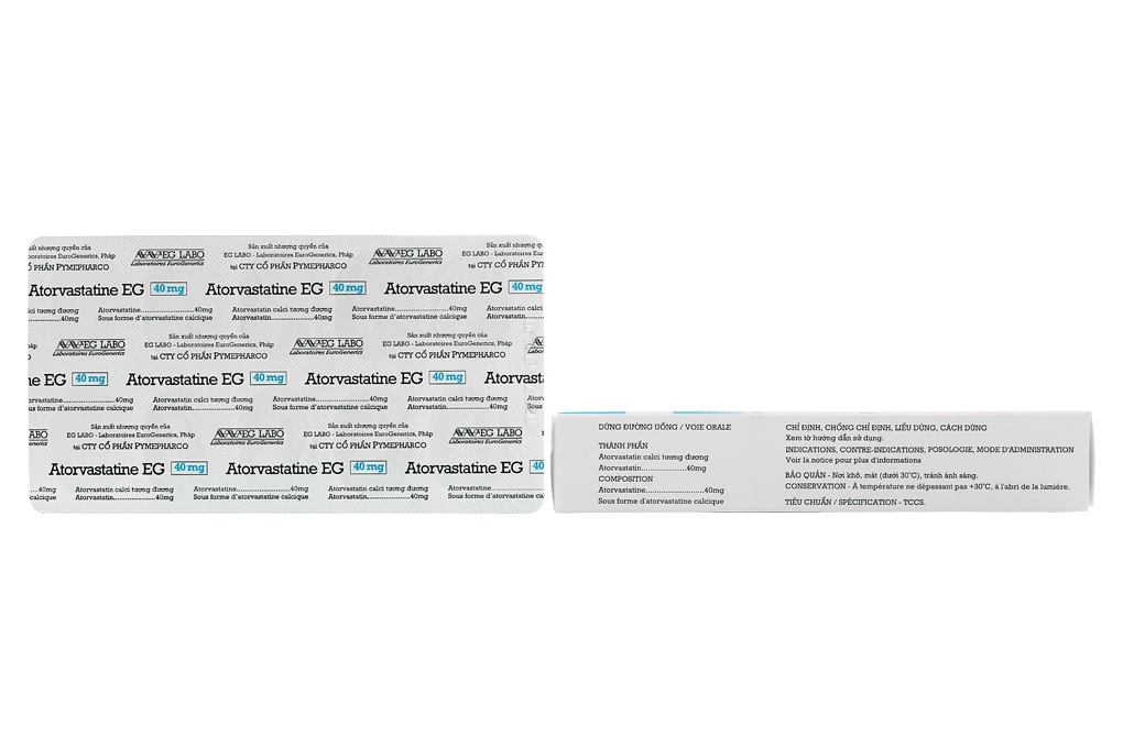 Atorvastatine EG 40mg trị rối loạn lipid máu (3 vỉ x 10 viên) - 2