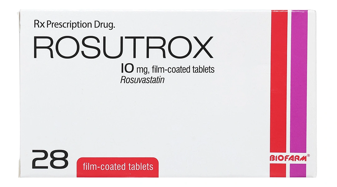 Rosutrox 10mg trị tăng cholesterol trong máu (4 vỉ x 7 viên) - 1
