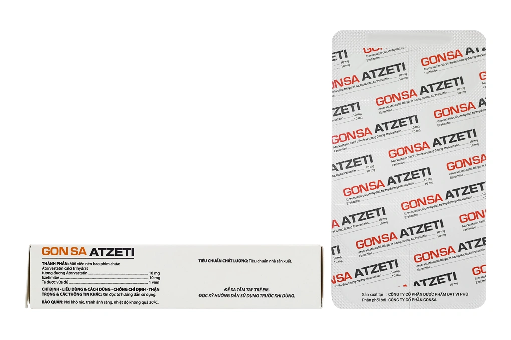Gon Sa Atzeti 10/10mg trị rối loạn mỡ máu (3 vỉ x 10 viên) - 4