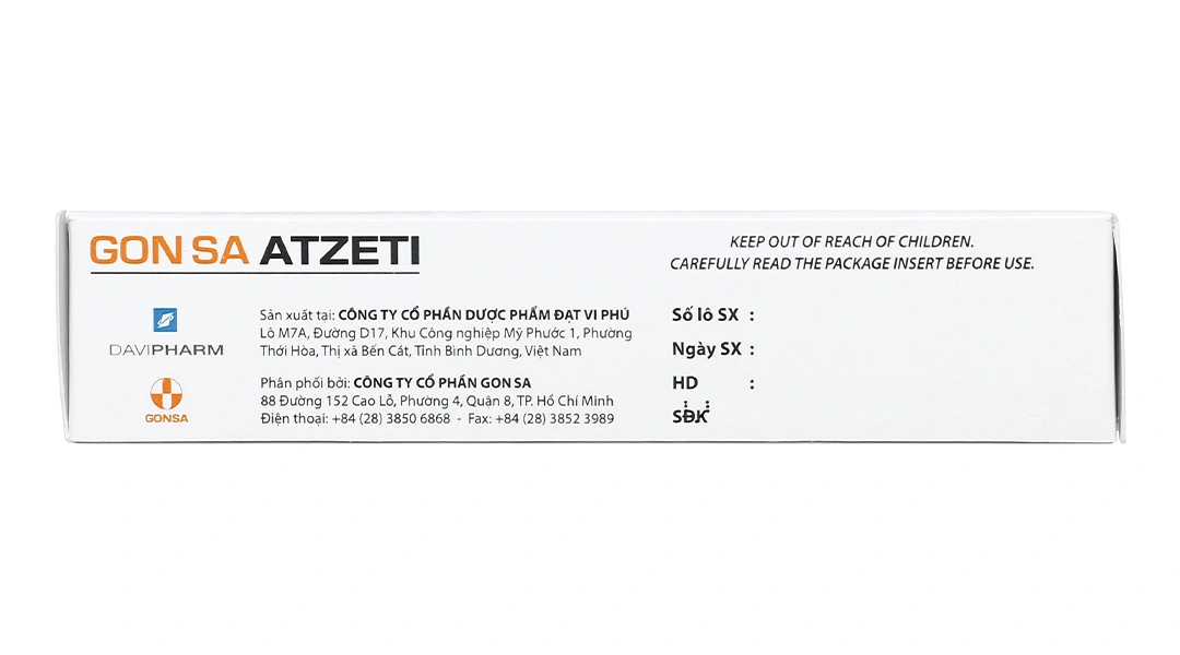 Gon Sa Atzeti 10/10mg trị rối loạn mỡ máu (3 vỉ x 10 viên) - 3