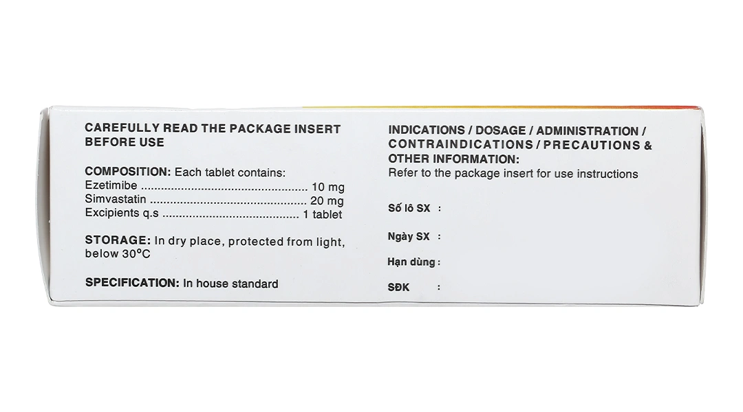 Silvasten 20/10mg trị rối loạn mỡ máu (4 vỉ x 7 viên) - 3