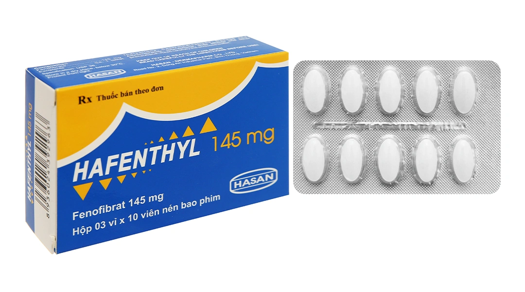Hafenthyl 145mg trị rối loại lipoprotein máu (3 vỉ x 10 viên) - 